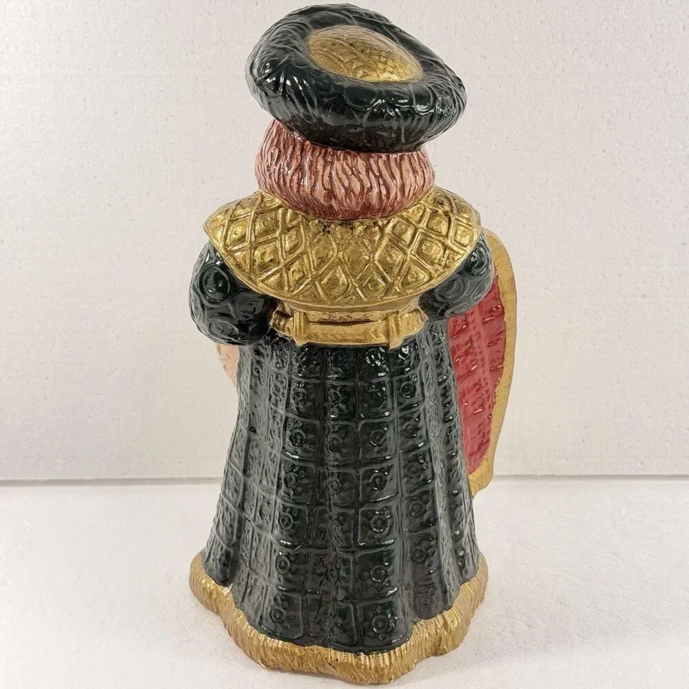 Atlantic Mold Ceramic Santa Claus Vintage Old World Christmas Figurine Quilt 9